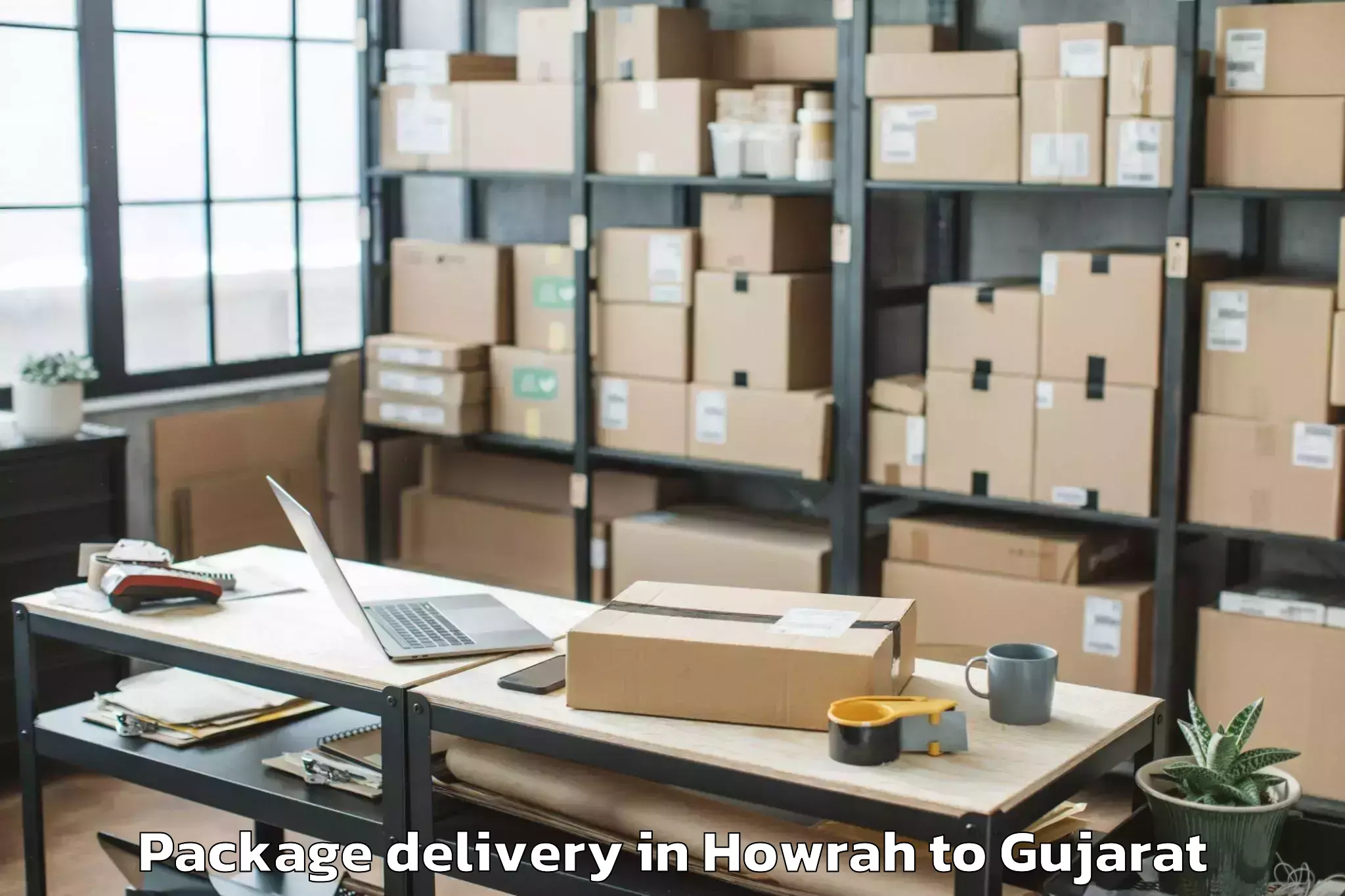 Professional Howrah to Veraval Package Delivery